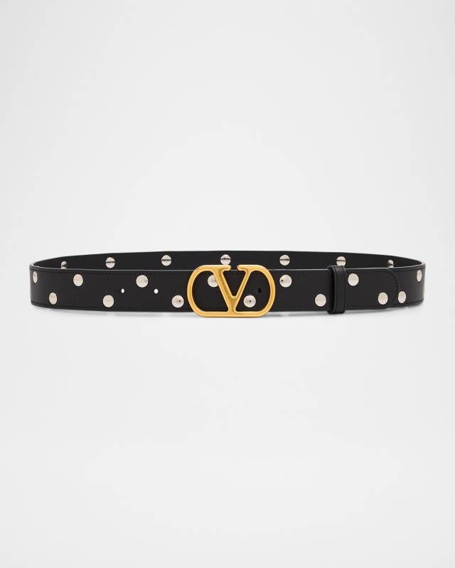 VLogo Signature Calfskin Leather Belt,